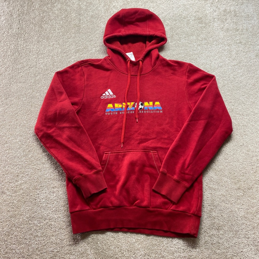 Adidas Sweatshirt Mens Small Arizona Youth Soccer Association Red Hoodie